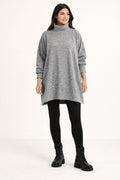 Oversized Turtleneck Top - Grey